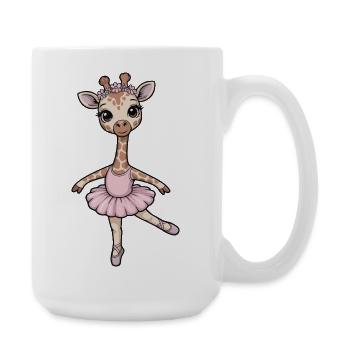 Giraffe Ballerina with Flower Wreath - Large Mug 440 ml - white - Right