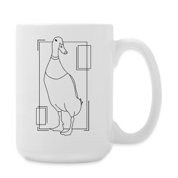 Canard coureur dans un design géométrique - Grande tasse 440 ml - blanc - Droite
