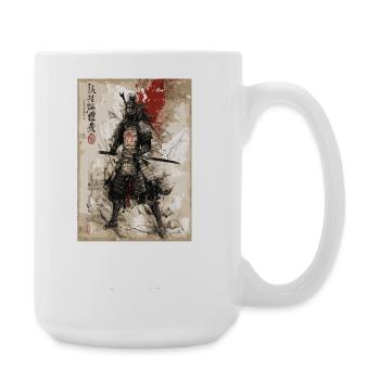 Samurai warriors in traditional armor - Large Mug 440 ml - white - Right