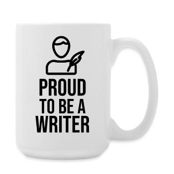 Proud to be a Writer - Minimalist Line Art Icon - Large Mug 440 ml - white - Right