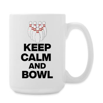 KEEP CALM AND BOWL, STRIKE MEISTER! PIN SNIPER - Large Mug 440 ml - white - Right