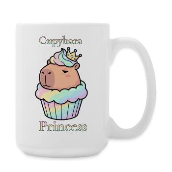 Cupybara Princess Capybara Cupcake mit Krone - Große Tasse 440 ml - Weiß - Rechts