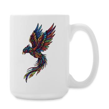 Neon Phoenix on Black - Large Mug 440 ml - white - Right