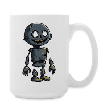 Kleiner Zombie Schrott Roboter  - Große Tasse 440 ml - Weiß - Rechts