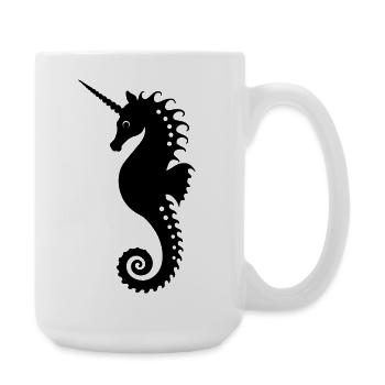 Elegant unicorn seahorse - Large Mug 440 ml - white - Right