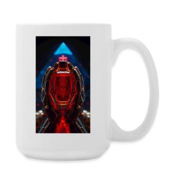 Red Crystal Robo Hands - Large Mug 440 ml - white - Right