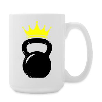 Kugelhantel Krone Gym Logo - Große Tasse 440 ml - Weiß - Rechts