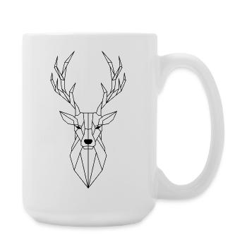Hirsch Polygon - Große Tasse 440 ml - Weiß - Rechts