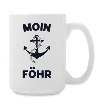 Moin Föhr – Maritimes Anker-Design - Große Tasse 440 ml - Weiß - Rechts