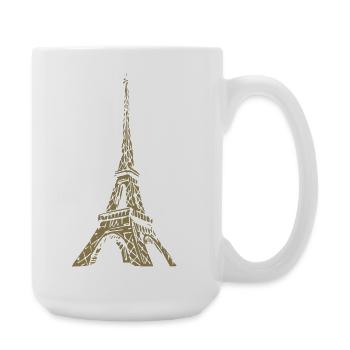 Eiffel Tower Paris minimalist landmark - Large Mug 440 ml - white - Right