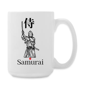 Samurai Symbol Minimal Schwarz Weiß Rot - Große Tasse 440 ml - Weiß - Rechts