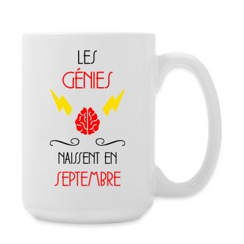 Les Génies Naissent en Septembre Humour - Grande tasse 440 ml - blanc - Droite