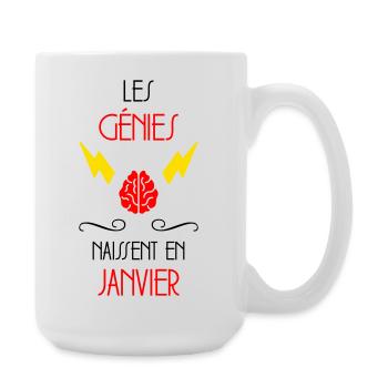 Les Génies Naissent en Janvier Cadeau Naissance - Grande tasse 440 ml - blanc - Droite