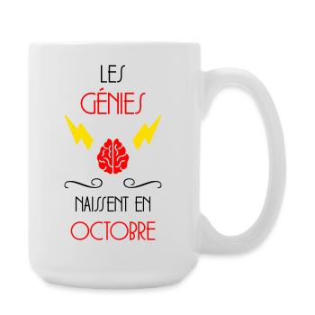 les génies naissent en Octobre - Anniversaire - Grande tasse 440 ml - blanc - Droite