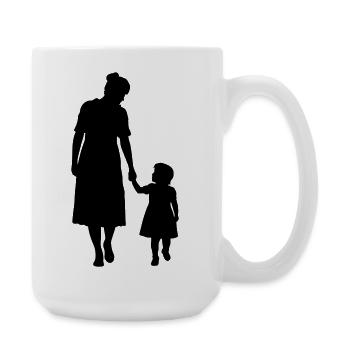 Family Silhouette Dear Children Parents Mom Dad - Large Mug 440 ml - white - Right