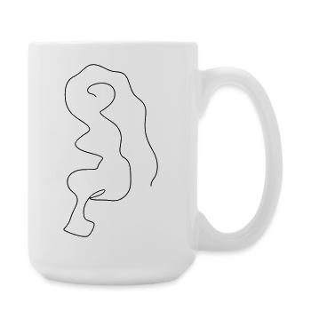 Chaotische Line-Art 1 - Große Tasse 440 ml - Weiß - Rechts