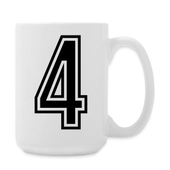 4 Number symbol - Large Mug 440 ml - white - Right