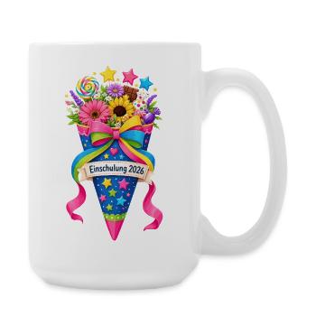 Einschulung 2026 Schultüte - Große Tasse 440 ml - Weiß - Rechts