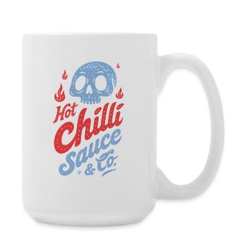 Blue Skull Chili Sauce Design - Large Mug 440 ml - white - Right