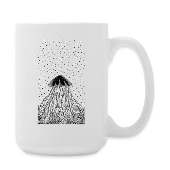 Méduse Minimaliste Noir et Blanc - Grande tasse 440 ml - blanc - Droite