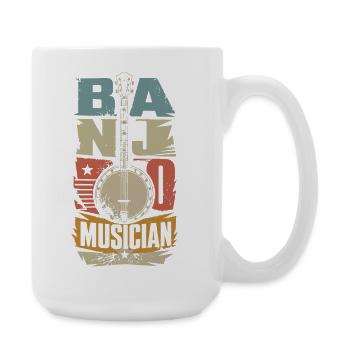  Vintage Banjo Banjospieler Banjo Country-Musik, - Große Tasse 440 ml - Weiß - Rechts