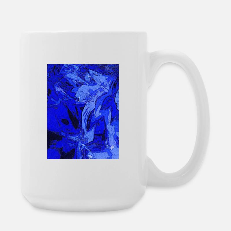 Abstraction bleue - Grande tasse 440 ml - blanc