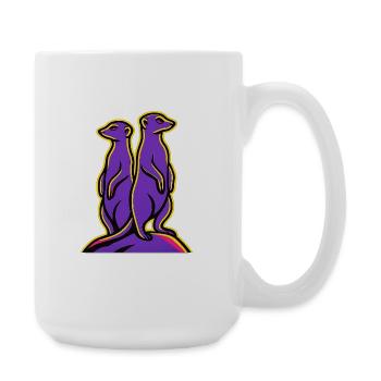 Two meerkats on a hill - Large Mug 440 ml - white - Right
