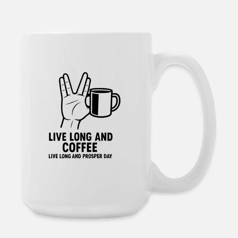 Live Long and Coffee - Große Tasse 440 ml - Weiß