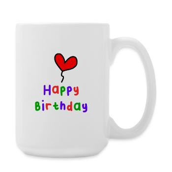 HAPPY BIRTHDAY. HAPPY BIRTHDAY. ANNIVERSARY. - Large Mug 440 ml - white - Right