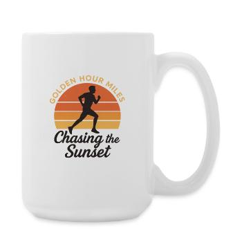 T-shirt de course rétro pour les coureurs et les fans de fitness - Grande tasse 440 ml - blanc - Droite