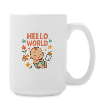 Illustration de nurserie pour bébé Hello World - Grande tasse 440 ml - blanc - Droite