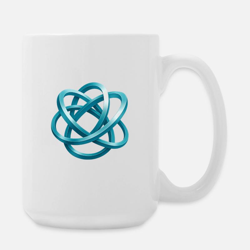 Blue braided knot design - Large Mug 440 ml - white