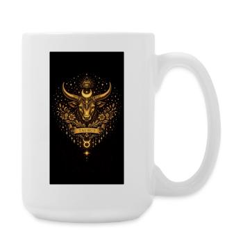 Collection du zodiaque d’or – Taureau Astrology Gold - Grande tasse 440 ml - blanc - Droite