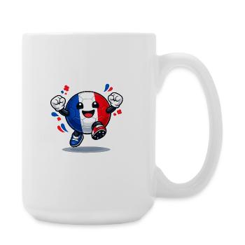 Dessin animé du héros du football français - Grande tasse 440 ml - blanc - Droite