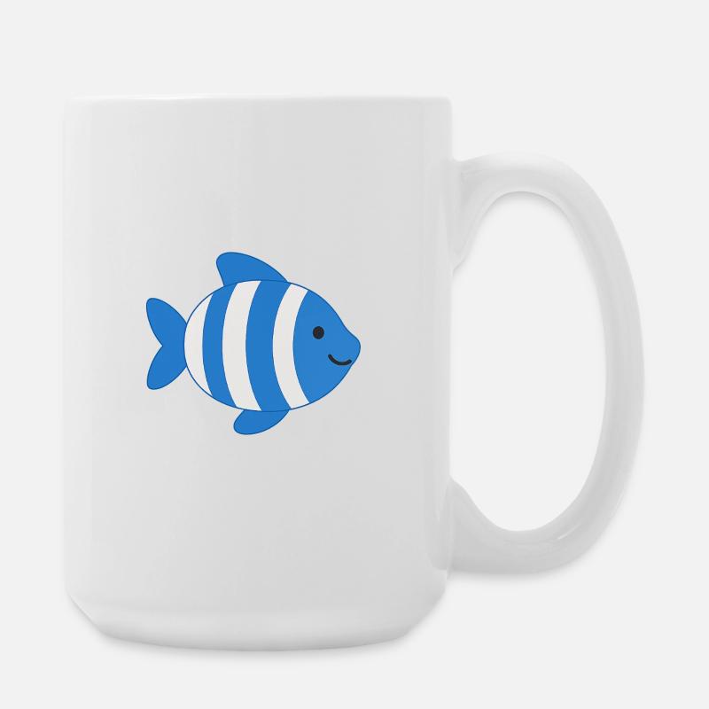 Fisch gestreift - Große Tasse 440 ml - Weiß