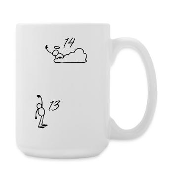 14 Years 14th Anniversary Gift - 14 Years - Large Mug 440 ml - white - Right