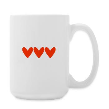 HEART. HAPPY BIRTHDAY. CHRISTMAS. YEAR. ANNIVERSARY. - Large Mug 440 ml - white - Right
