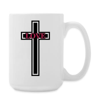 Croix Amour Chrétien - Grande tasse 440 ml - blanc - Droite