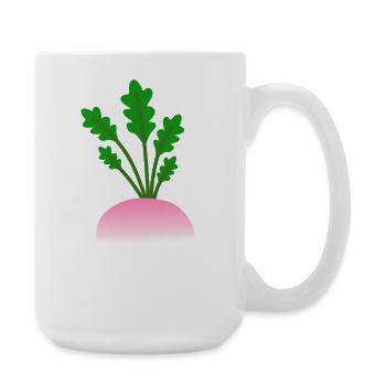 Minimalistische Rüben botanische Illustration - Große Tasse 440 ml - Weiß - Rechts