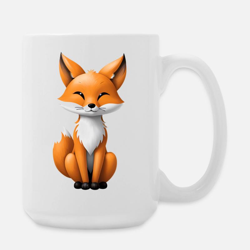 Cute Fox Illustration - Large Mug 440 ml - white