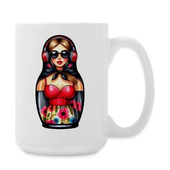  Russian Matroschka Musik Russland Russische - Große Tasse 440 ml - Weiß - Rechts
