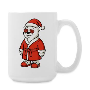 Winter Bear in Santa Outfit - Large Mug 440 ml - white - Right