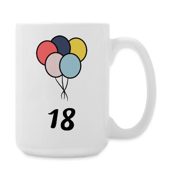 18. 18 ANS. 18e ANNIVERSAIRE. ANNIVERSAIRE 18 ANS. - Grande tasse 440 ml - blanc - Droite