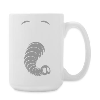 Éléphant | Déguisement de carnaval en costume de grand visage - Grande tasse 440 ml - blanc - Droite