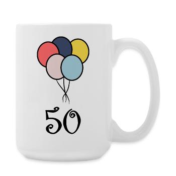 50. 50 YEARS. 50th ANNIVERSARY. 50 YEARS ANNIVERSARY. - Large Mug 440 ml - white - Right