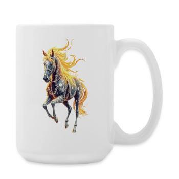 Star steed with golden mane - Large Mug 440 ml - white - Right