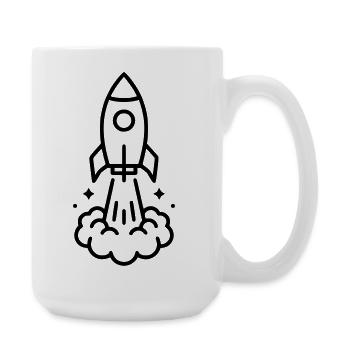 Rakete Start Weltraum Icon - Große Tasse 440 ml - Weiß - Rechts