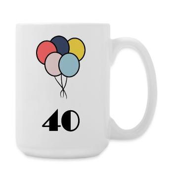 40. 40 YEARS. 40th ANNIVERSARY. 40 YEARS ANNIVERSARY. - Large Mug 440 ml - white - Right