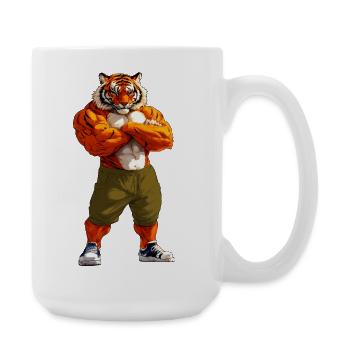 Tiger Sport Tier - Große Tasse 440 ml - Weiß - Rechts