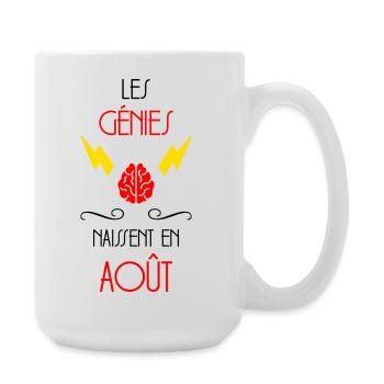 Les Génies Naissent en Août Humour Anniversaire - Grande tasse 440 ml - blanc - Droite